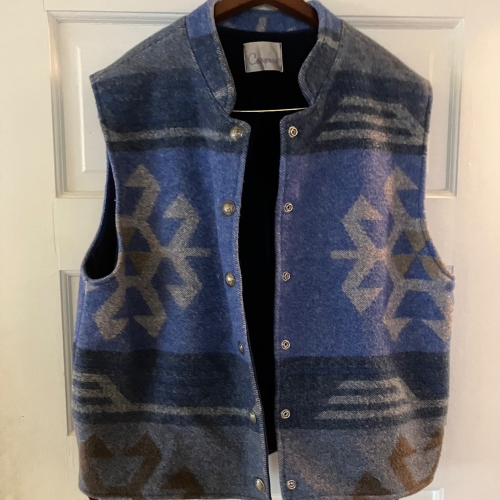 Western wear wool/velvet lined vest Sz M